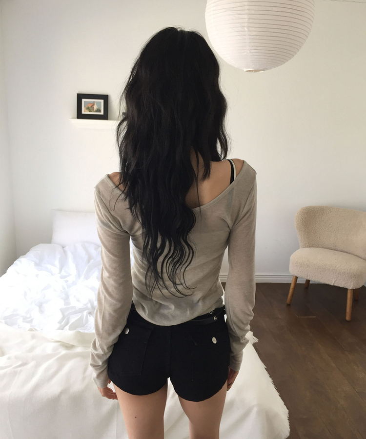 ロウコットンショートパンツ BLACK