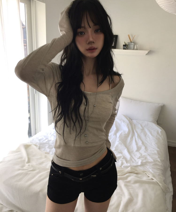 ロウコットンショートパンツ BLACK