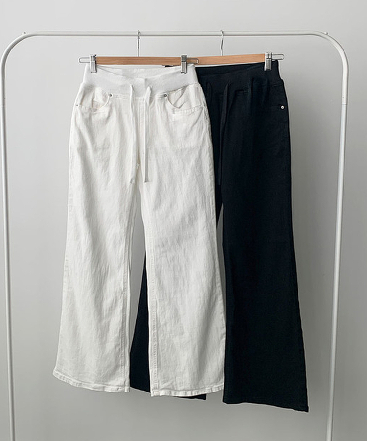 【丈別】ロウライズセミブーツカットフレアパンツ