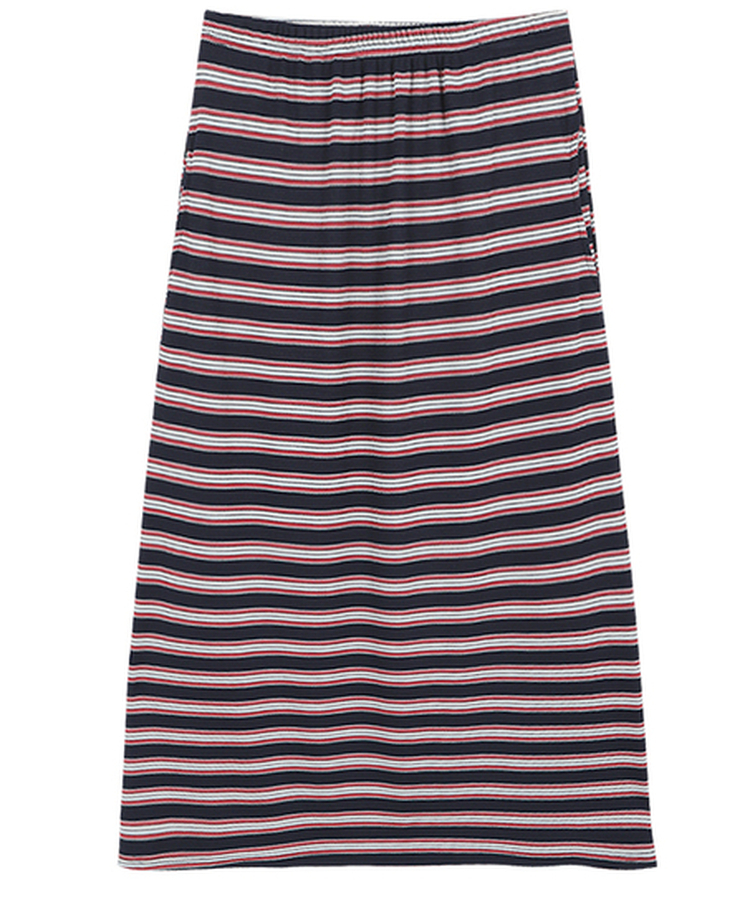 ワッフルストライプロングスカート