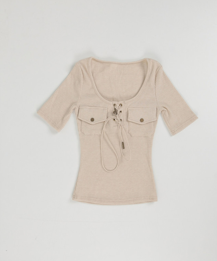 アイレットリブ半袖Tシャツ