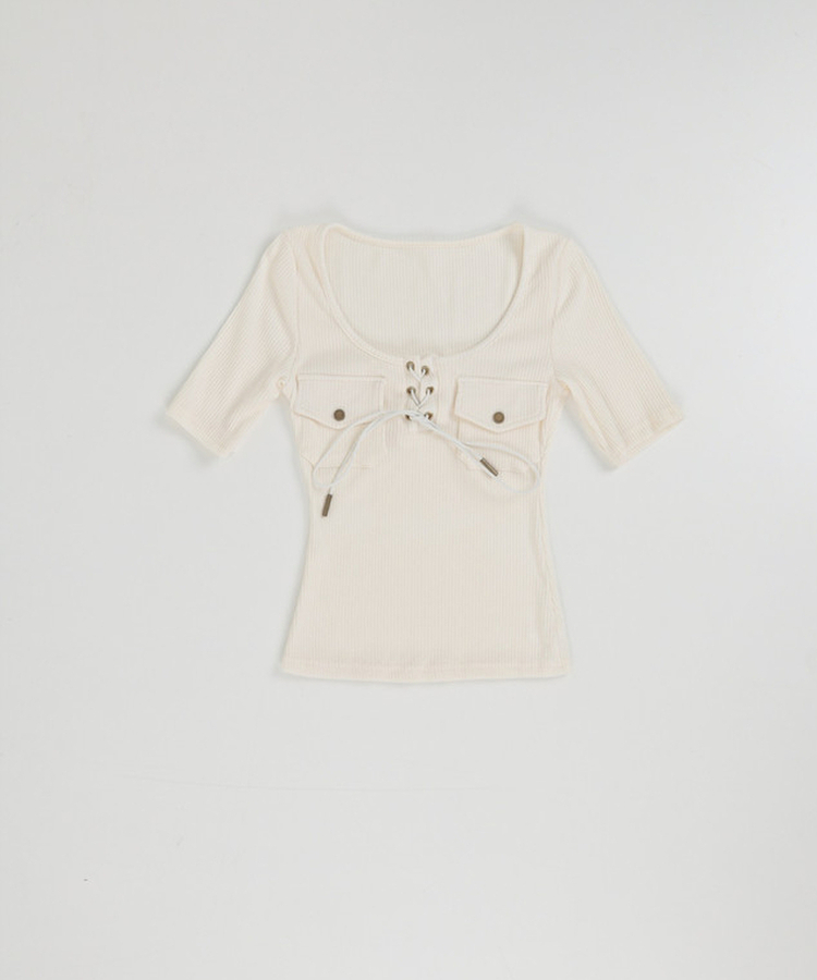 アイレットリブ半袖Tシャツ