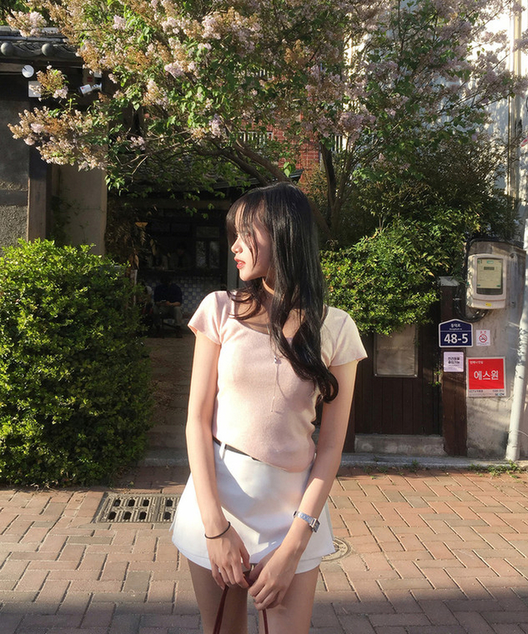【ベルト付き】ミニスカートパンツ WHITE