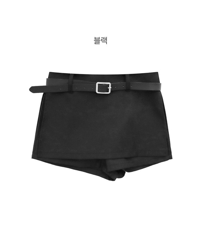【ベルト付き】ミニスカートパンツ