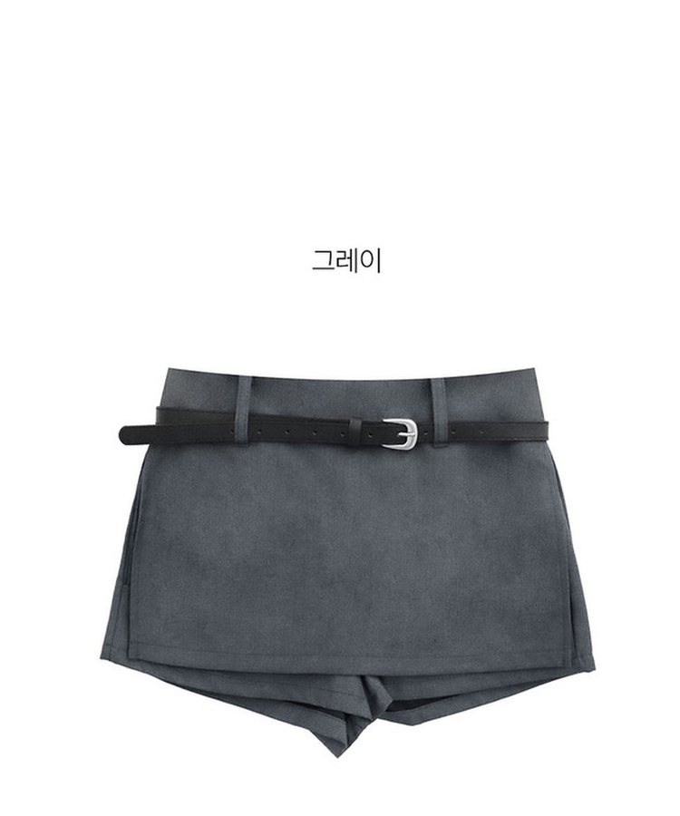 【ベルト付き】ミニスカートパンツ