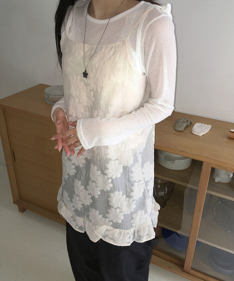 【SET】キャミソール レイヤードトップス IVORY