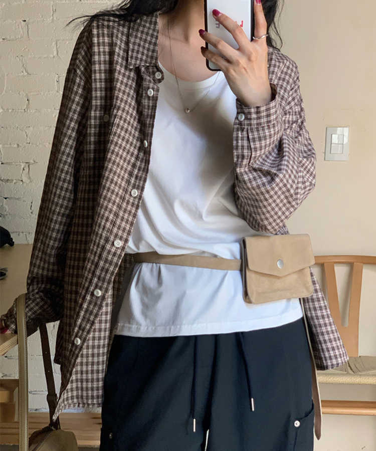 Uネック半袖Tシャツ IVORY