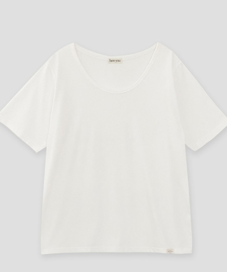 Uネック半袖Tシャツ