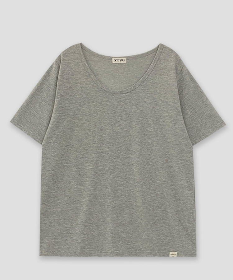 Uネック半袖Tシャツ