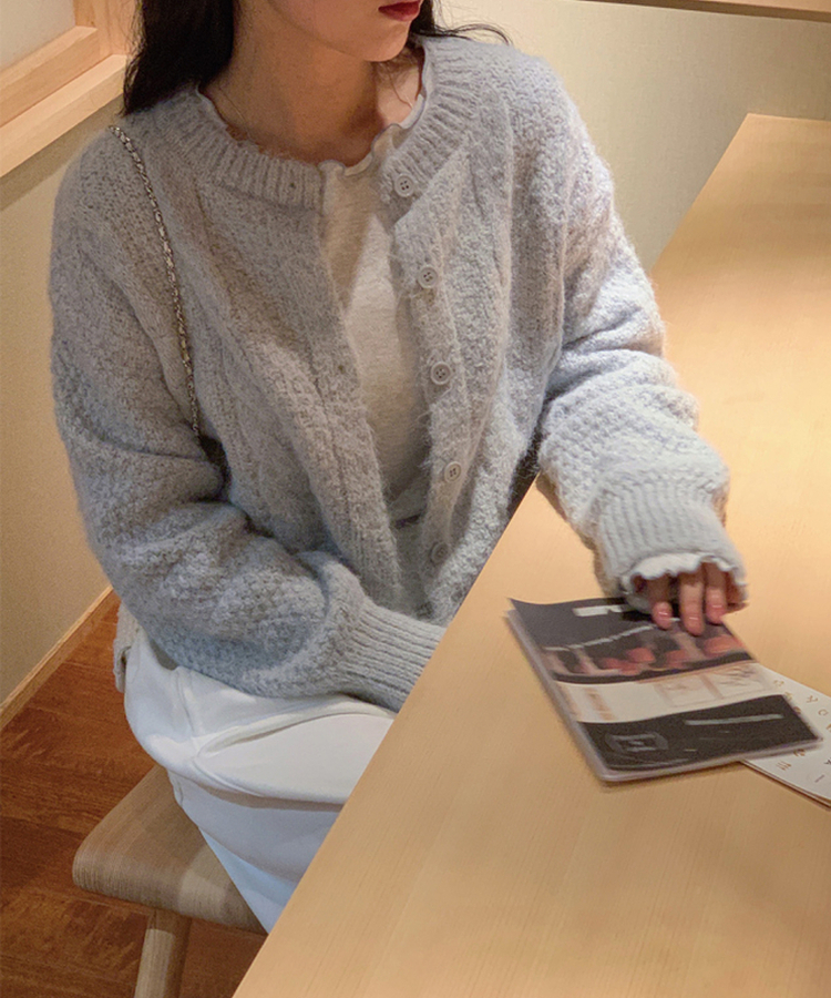 トリミング長袖Tシャツ(6color) SKY BLUE