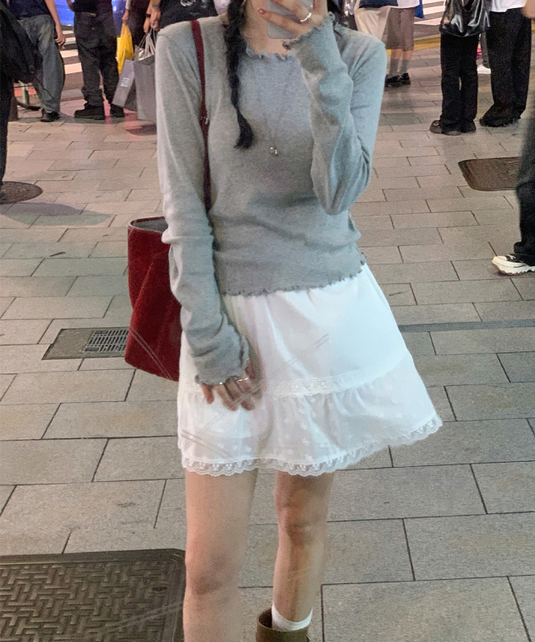 トリミング長袖Tシャツ(6color) MELANGE