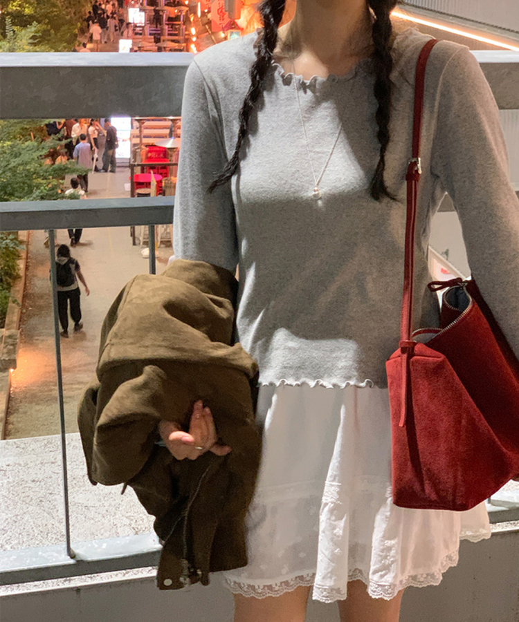 トリミング長袖Tシャツ(6color) MELANGE