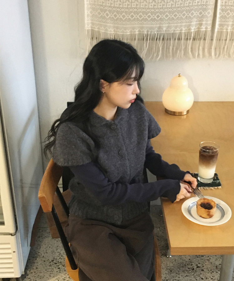 トリミング長袖Tシャツ(6color) NAVY