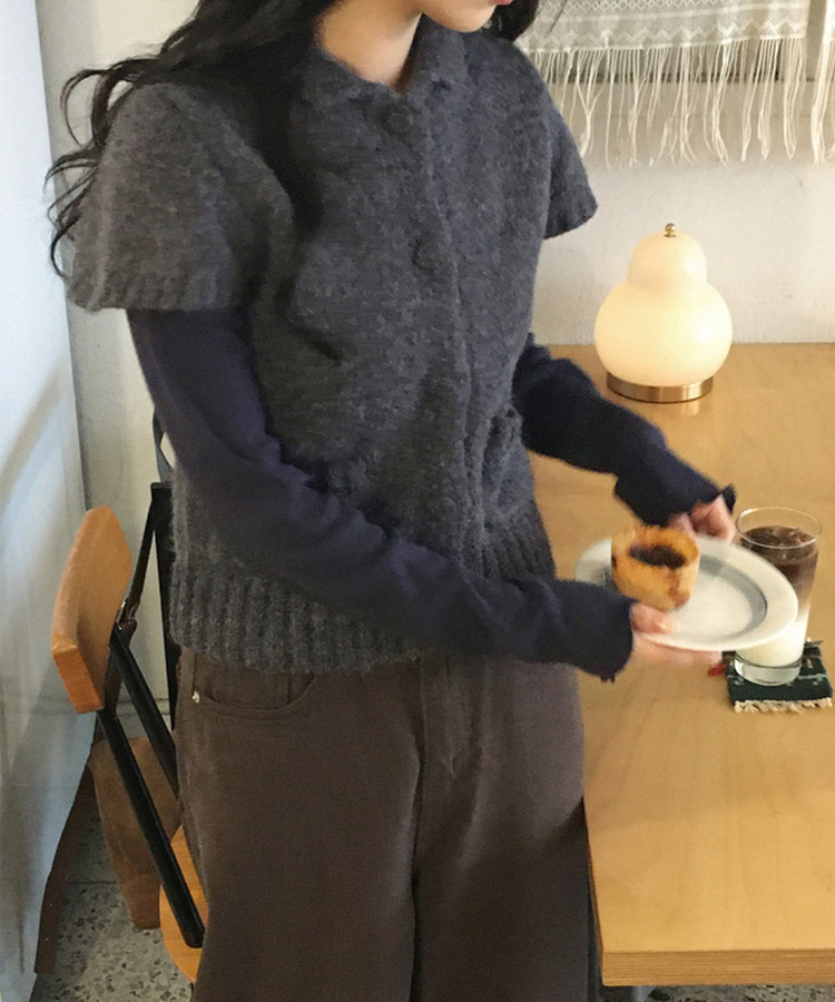 トリミング長袖Tシャツ(6color) NAVY