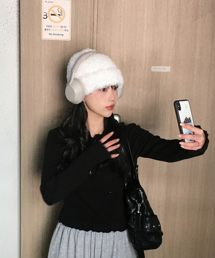 トリミング長袖Tシャツ(6color) BLACK