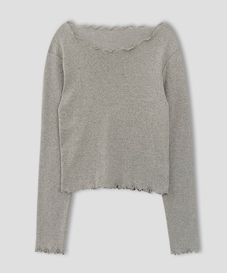 トリミング長袖Tシャツ(6color)