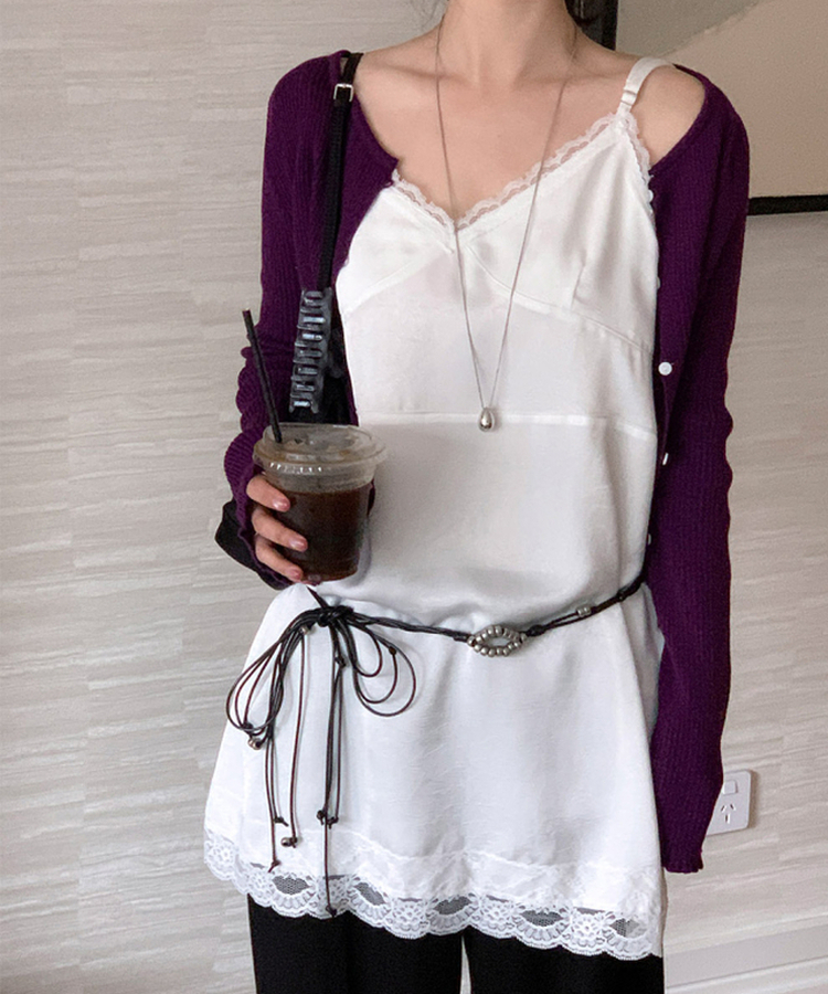 リブカーディガン PURPLE