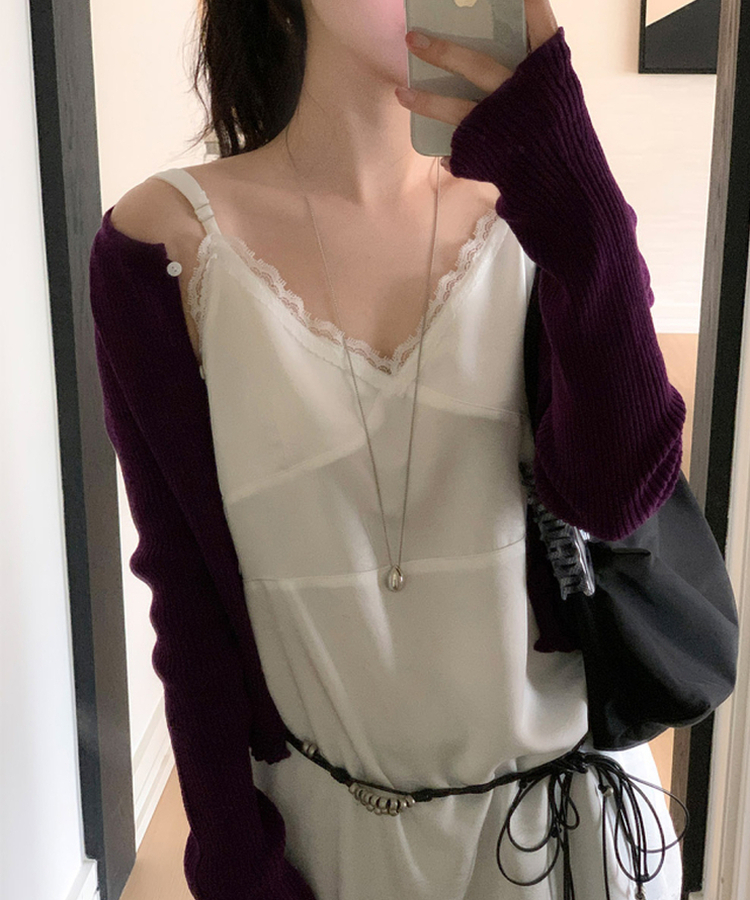 リブカーディガン PURPLE