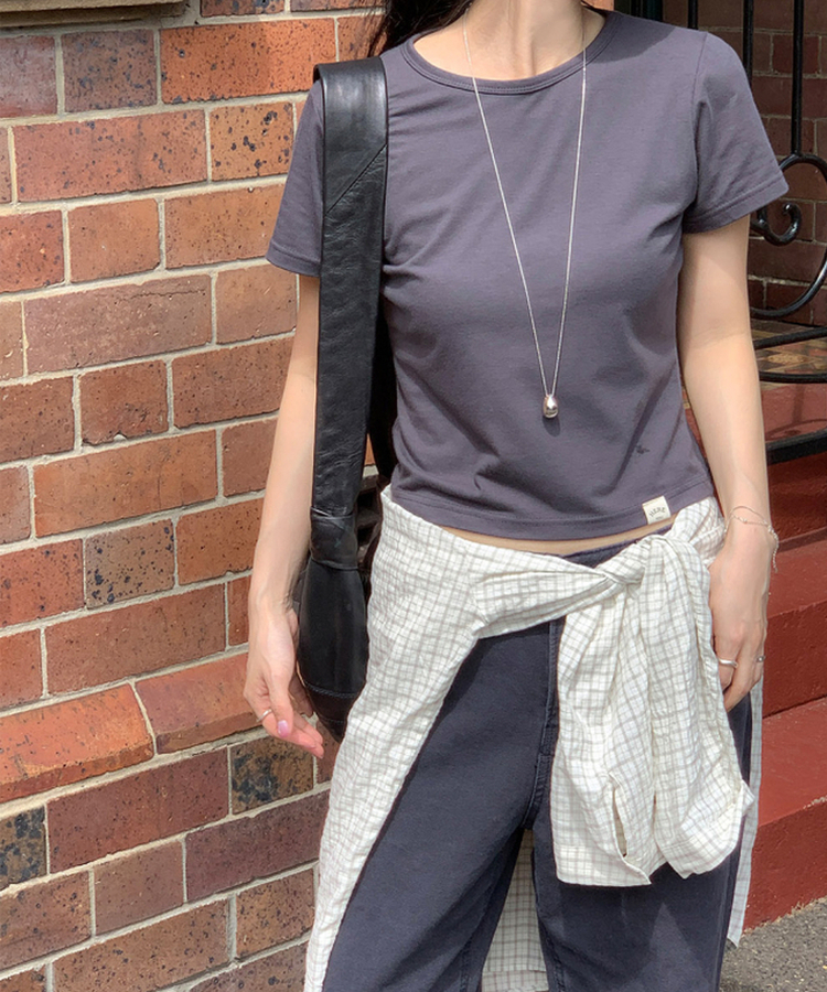 コットンストレートパンツ NAVY