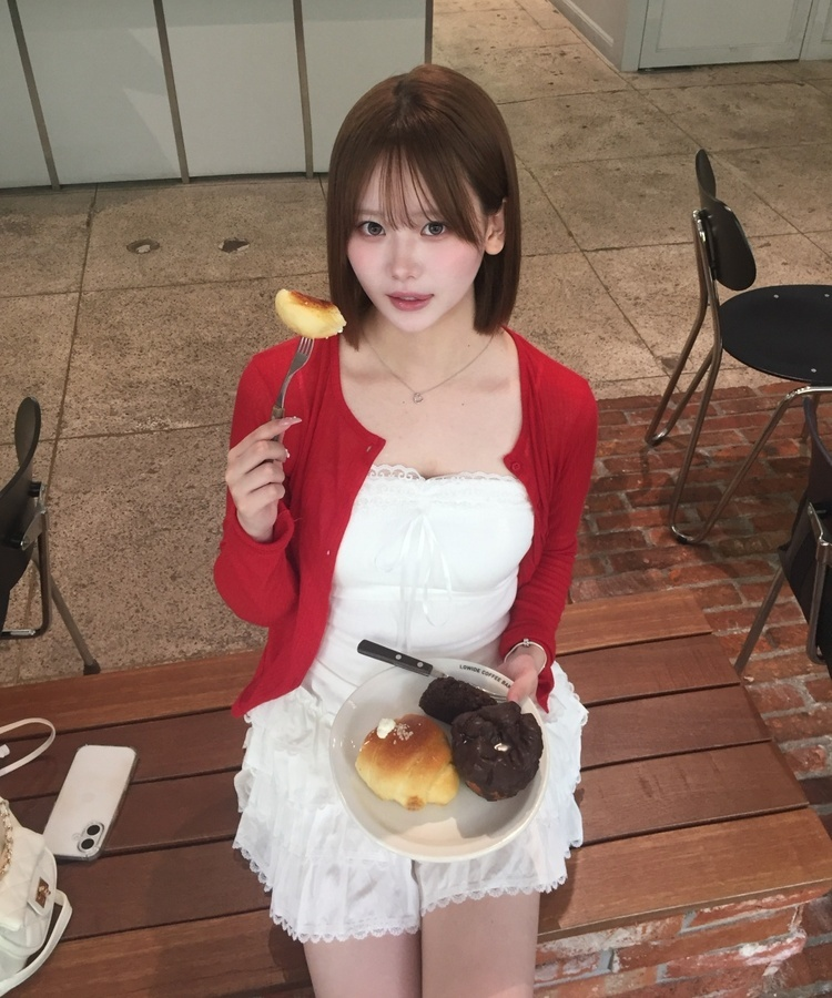썸머 골지 가디건 레드