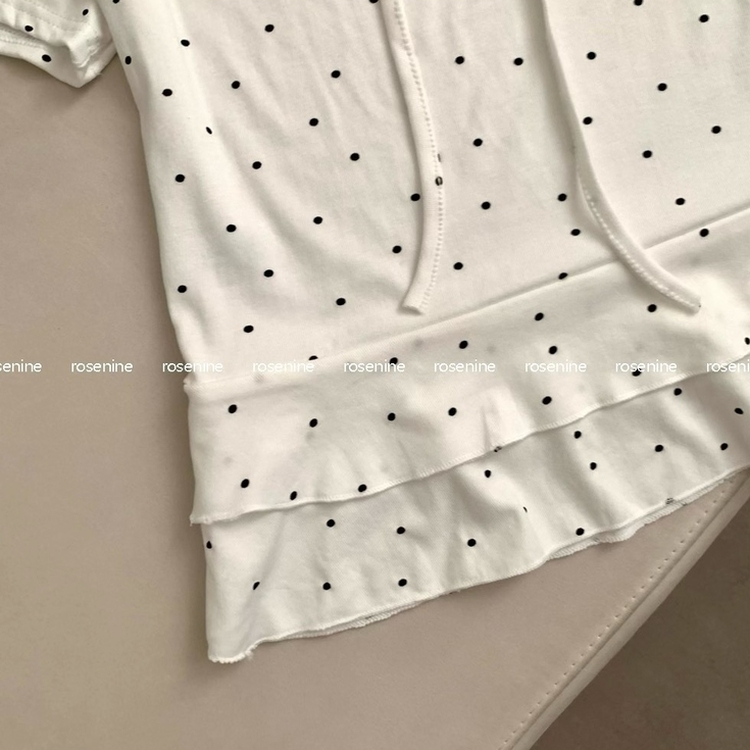 ドットリボンフリル半袖Tシャツ