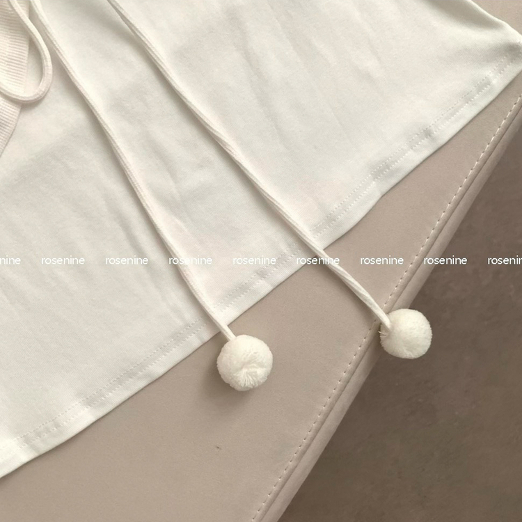 ポンポンリボンボレロパフレイヤード半袖Tシャツ