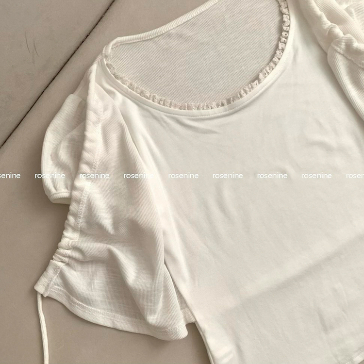 ポンポンリボンボレロパフレイヤード半袖Tシャツ