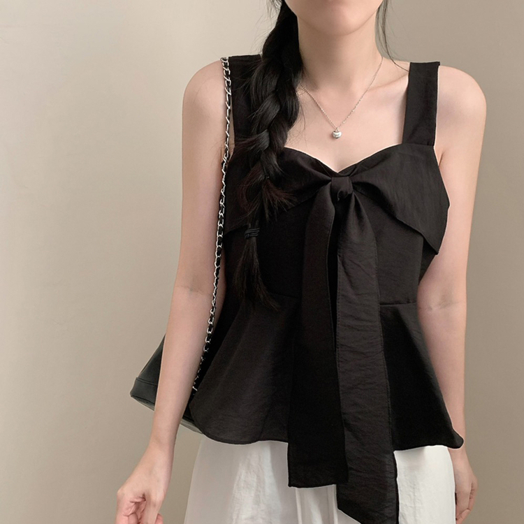 フレアリボンキャミブラウス BLACK