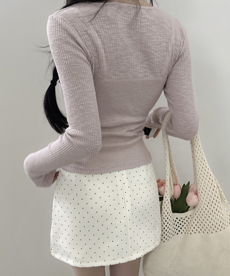 ドットスリットスカートパンツ WHITE