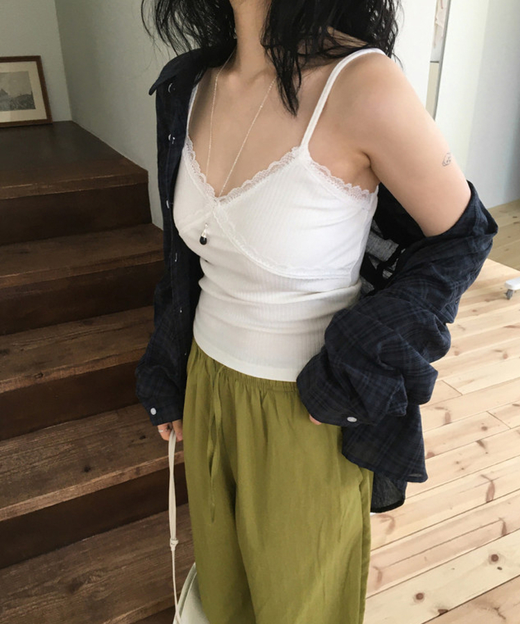 バンディングストレートパンツ OLIVE