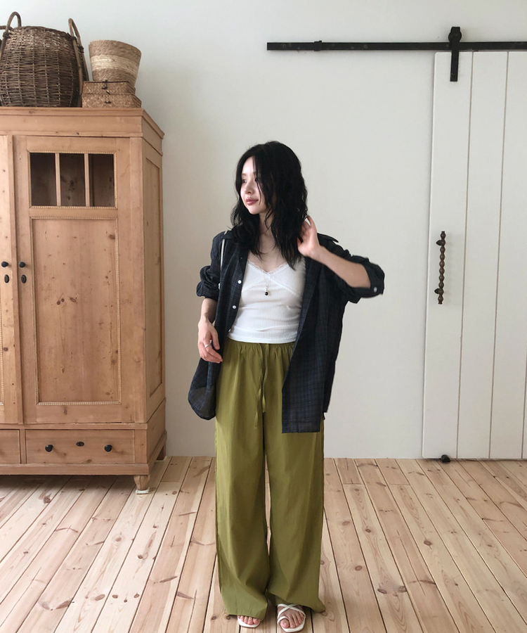 Vネックレースキャミソール IVORY