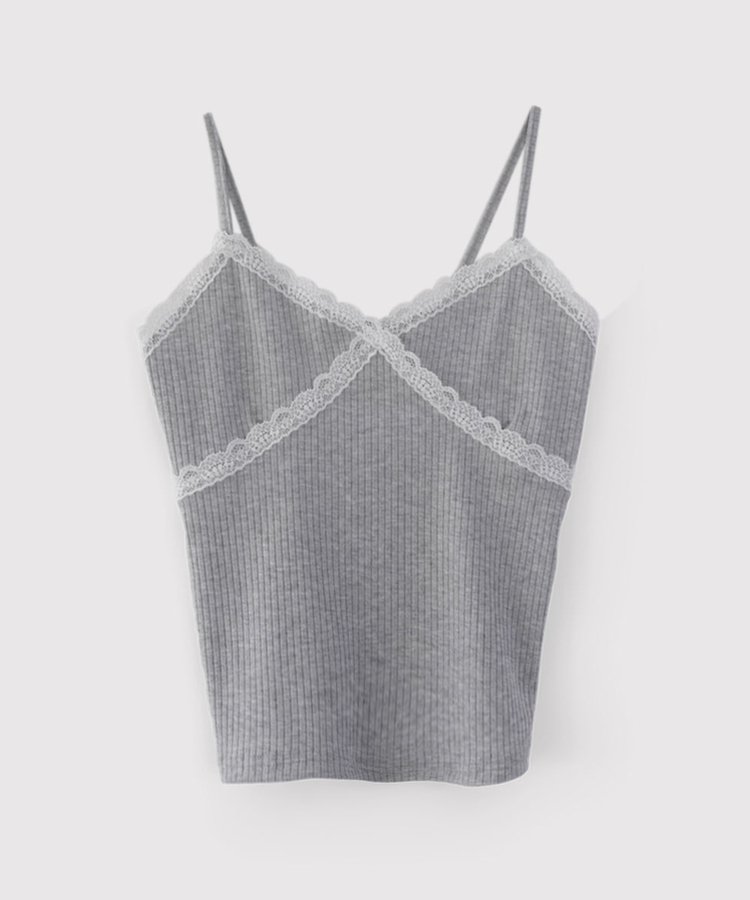 Vネックレースキャミソール