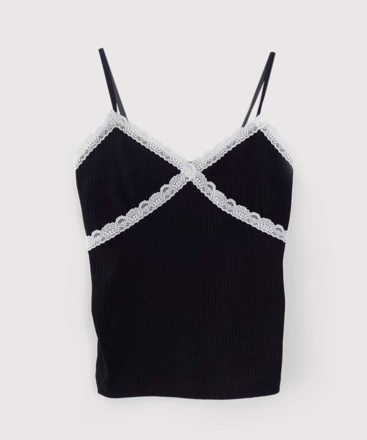 Vネックレースキャミソール