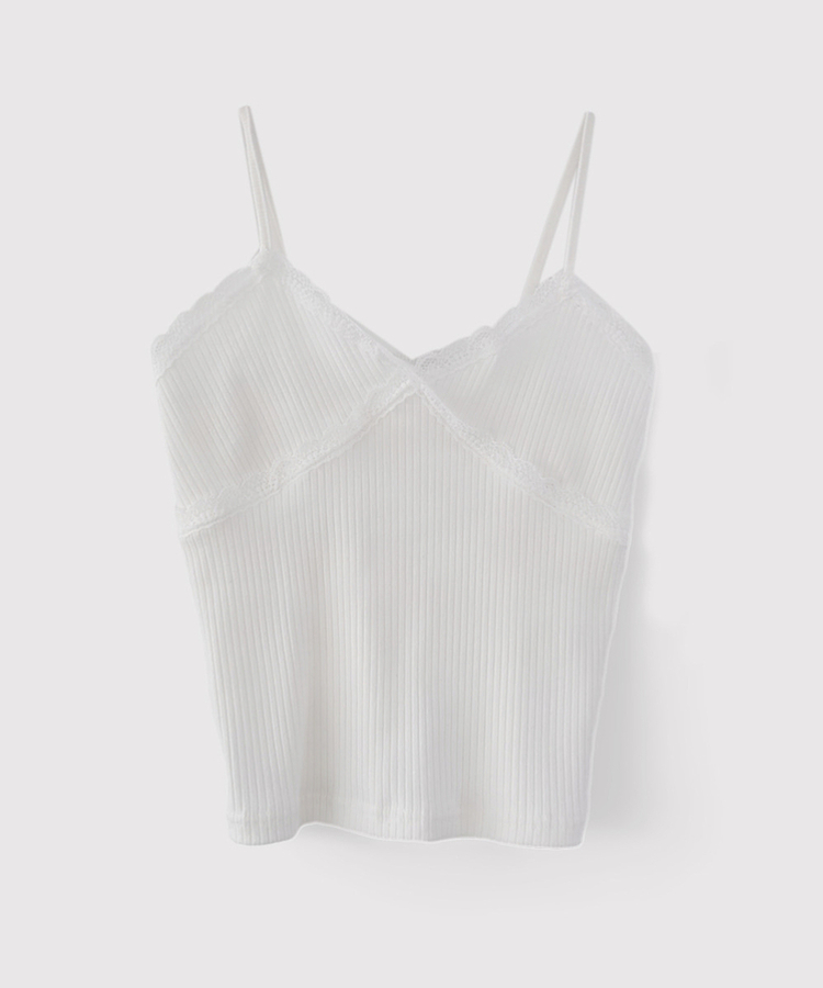 Vネックレースキャミソール