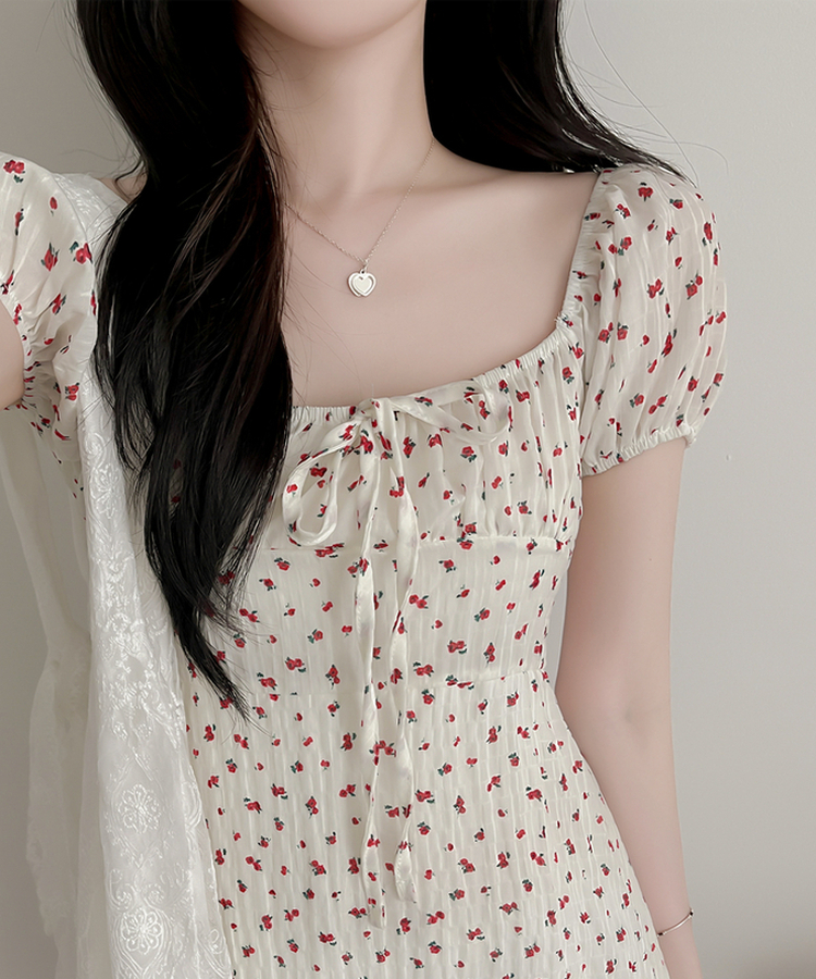 ハートスクエアネックミニワンピース IVORY