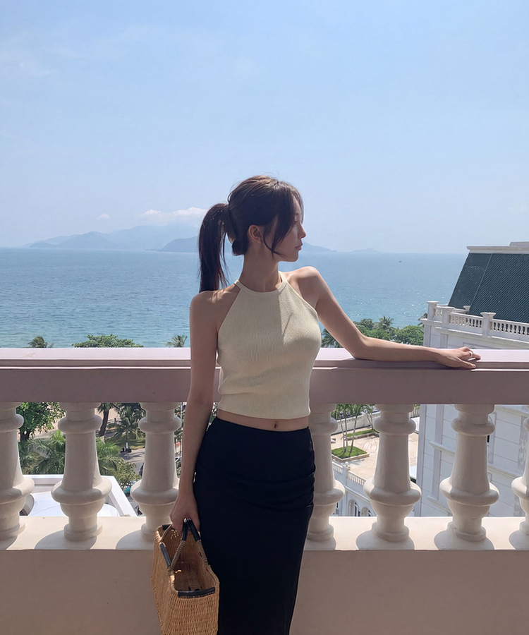 ホールディングバンドマキシロングスカート BLACK