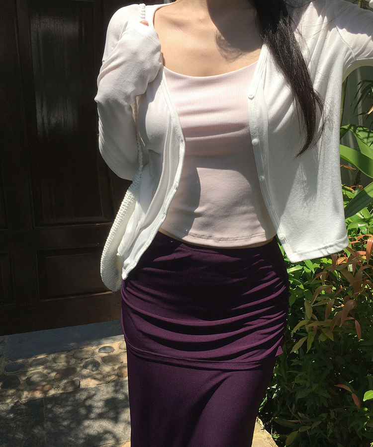 ホールディングバンドマキシロングスカート PURPLE