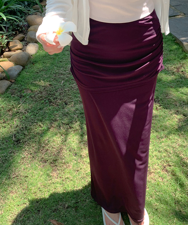 ホールディングバンドマキシロングスカート PURPLE