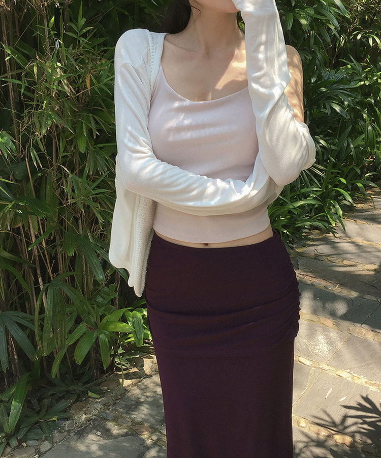 ホールディングバンドマキシロングスカート PURPLE