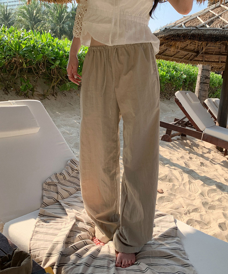 ナイロンワイドバンディングパンツ(6color) BEIGE