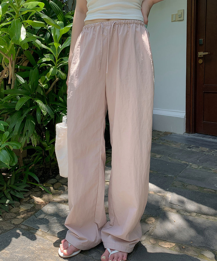 ナイロンワイドバンディングパンツ(6color) PINK