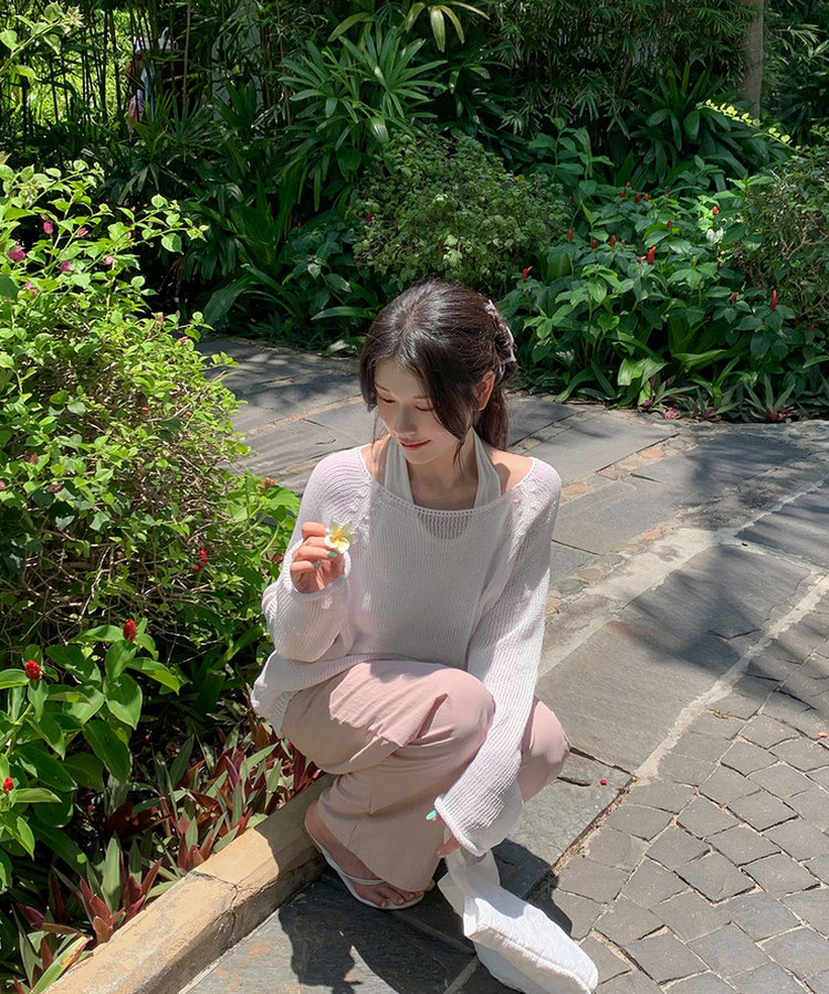 ナイロンワイドバンディングパンツ(6color) PINK