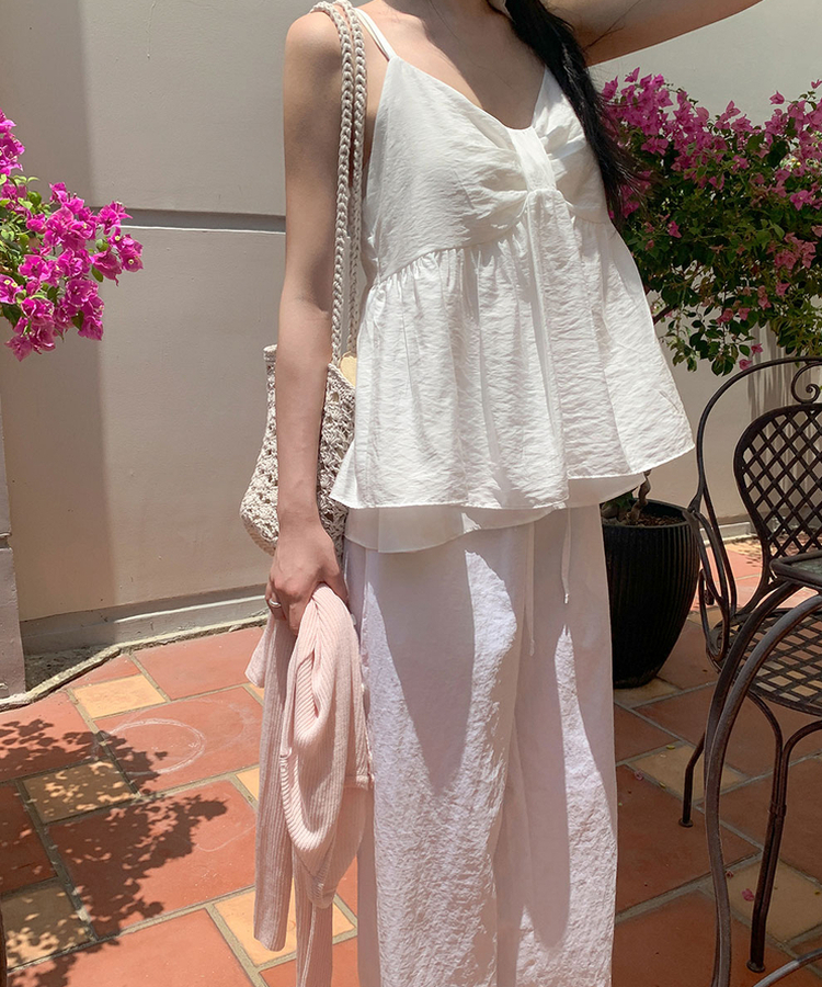 リボンシフォンフレアキャミソールブラウス IVORY