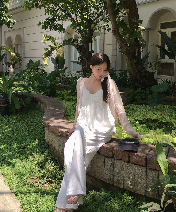 リボンシフォンフレアキャミソールブラウス IVORY