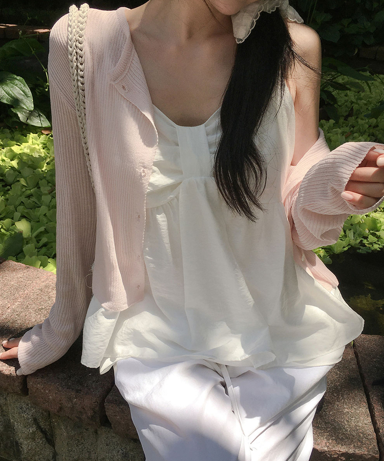 リボンシフォンフレアキャミソールブラウス IVORY