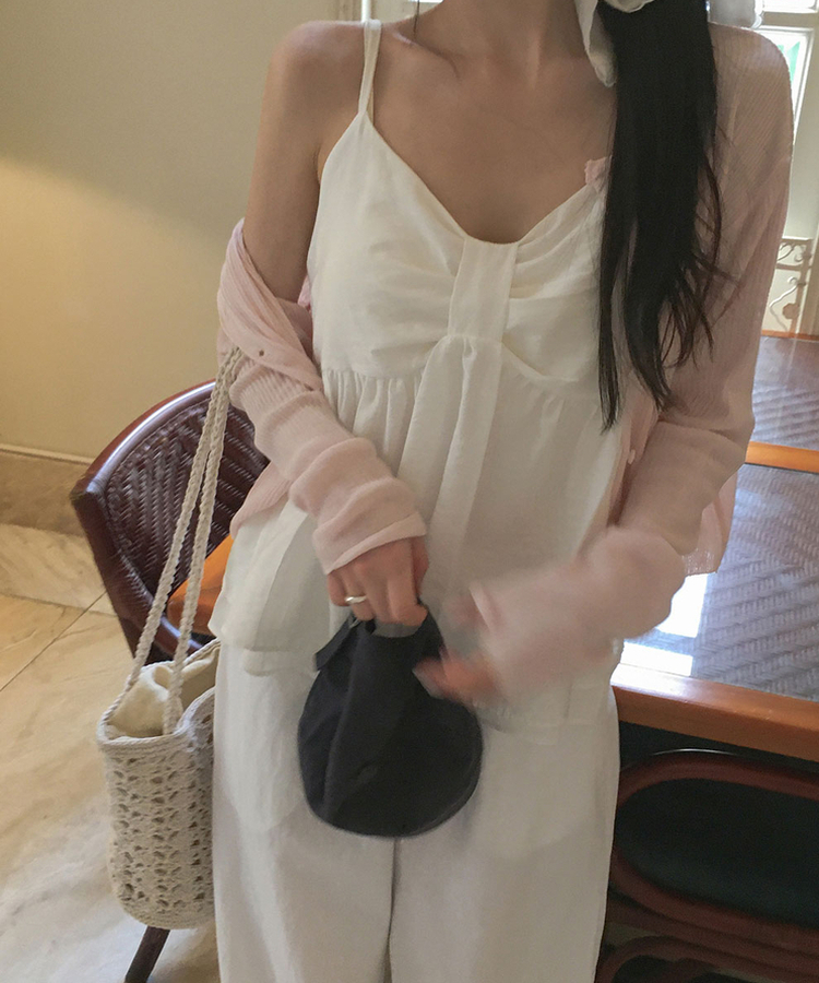 リボンシフォンフレアキャミソールブラウス IVORY