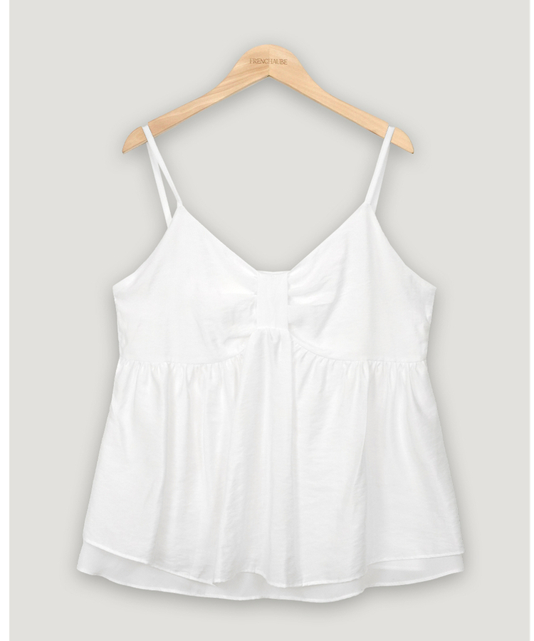 リボンシフォンフレアキャミソールブラウス