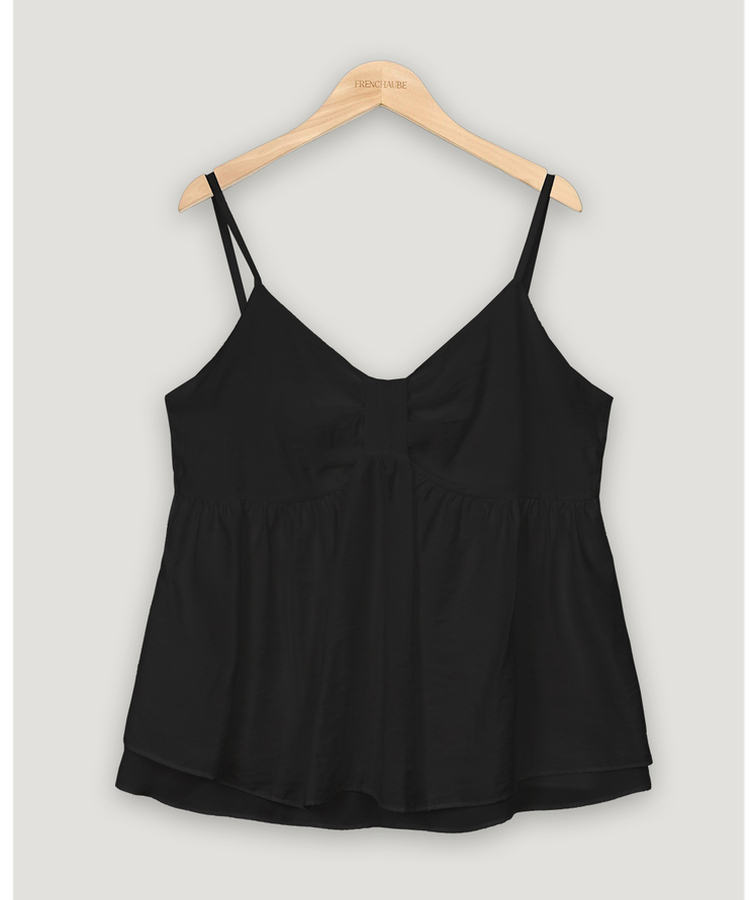 リボンシフォンフレアキャミソールブラウス