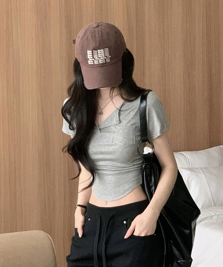 クロップ半袖Tシャツ(5color) GREY