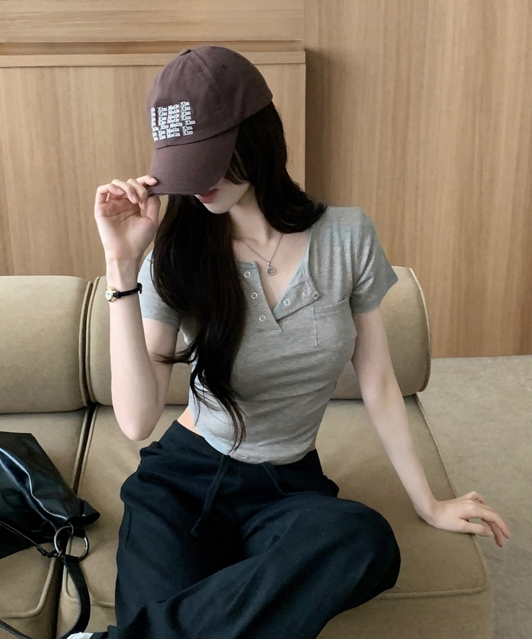 クロップ半袖Tシャツ(5color) GREY